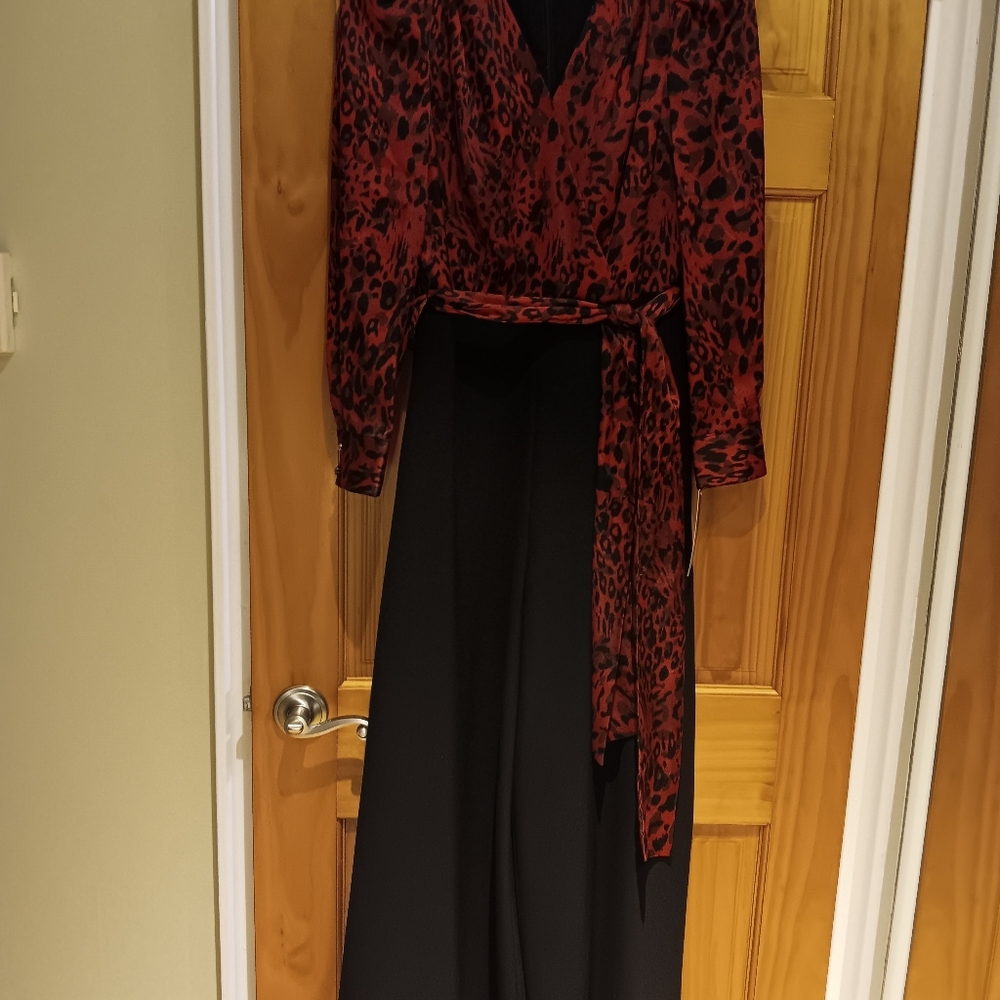 Elegant Red and Black Women's Jumpsuit
